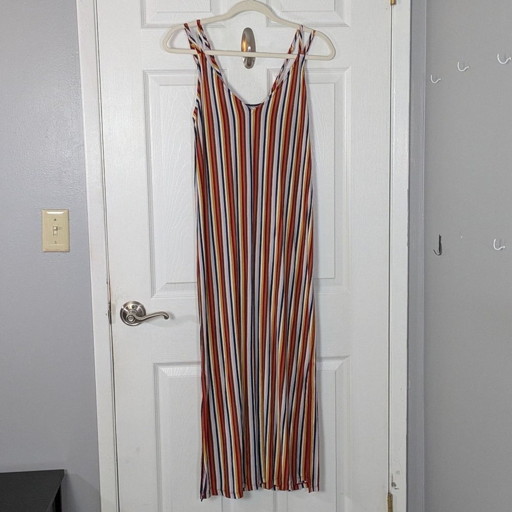 MPC‎ Striped Y2K Maxi Dress Sleeveless Casual Summer Dress Multicolor Size L